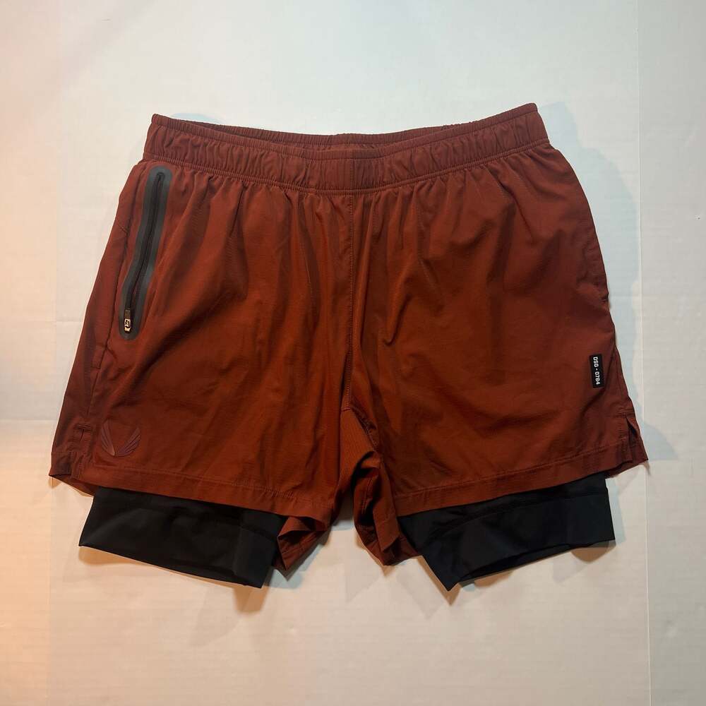 ASRV 0784 DSG 2-in-1 Liner Training Shorts Rust Size L